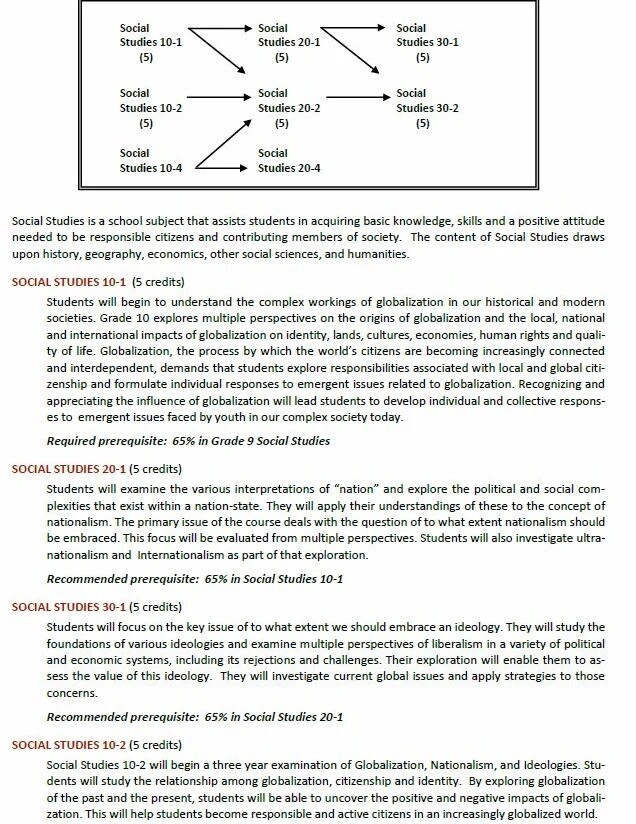 social studies program information